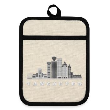 Vancouver Skyline Canada - Pot holders with rubber back - linen/black  - Front
