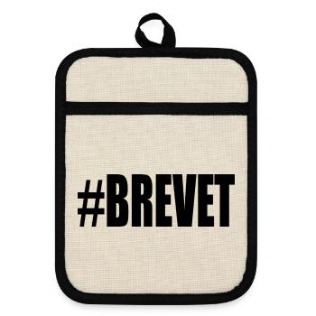 FERRY. BACCALAUREAT. PATENT. DNB. EXAMINATION. WELL DONE - Pot holders with rubber back - linen/black  - Front