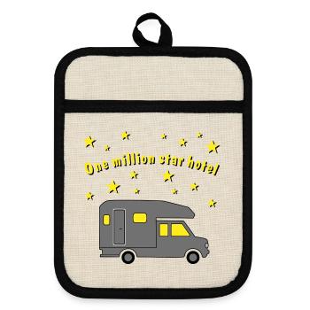 million star hotel pickup - Topflappen mit Gummirückseite - Leinen/Schwarz  - Vorne