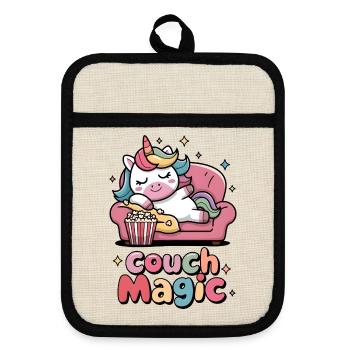 Couch Magic - Pot holders with rubber back - linen/black  - Front