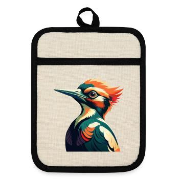 Pic Personnage De Dessin Animé Animal De Compagnie Coloré - Maniques avec dos en caoutchouc - lin/noir  - Devant