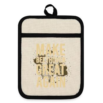 Beethoven - Pot holders with rubber back - linen/black  - Front