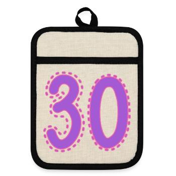 30. 30 YEARS. 30th ANNIVERSARY. 30 YEARS ANNIVERSARY. - Pot holders with rubber back - linen/black  - Front
