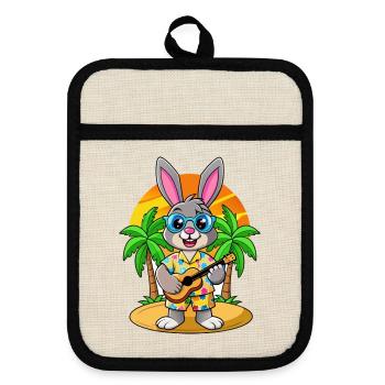 Lunettes de soleil de plage d’été de dessin animé de lapin drôle - Maniques avec dos en caoutchouc - lin/noir  - Devant