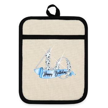 Happy Birthday 40th Birthday Gift Diamond Glamour - Pot holders with rubber back - linen/black  - Front