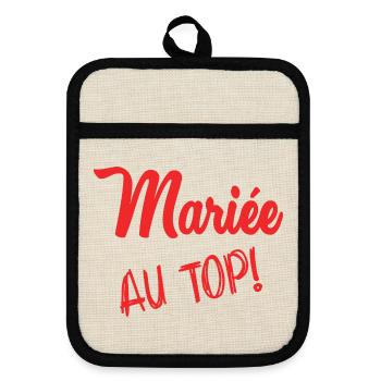 EVJF. MARIEE. TEAM MARIEE. FUTURE MARIEE - Maniques avec dos en caoutchouc - lin/noir  - Devant