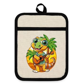 Funny Snake Summer Beach Sunglasses Hawaiian - Pot holders with rubber back - linen/black  - Front