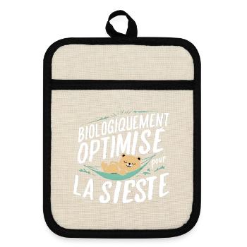 Biologiquement Optimisé Pour La Sieste - Maniques avec dos en caoutchouc - lin/noir  - Devant