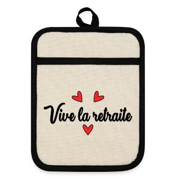 RETRAITE. RETRAITE. RETRAITEE. BONNE RETRAITE - Maniques avec dos en caoutchouc - lin/noir  - Devant