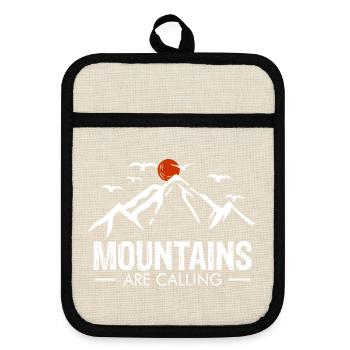 Climbing mountaineering mountaineering sport climbing - Pot holders with rubber back - linen/black  - Front