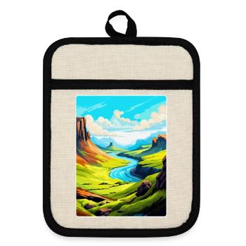 Isle Of Skye Schottland UK Vintage Reiseposter WPA - Topflappen mit Gummirückseite - Leinen/Schwarz  - Vorne