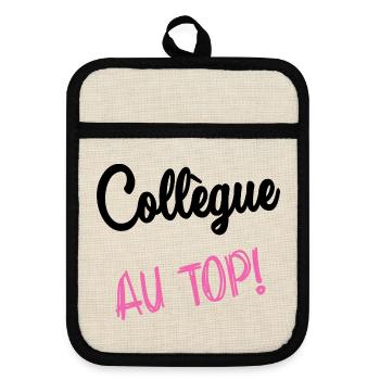 COLLEGUE. HUMOUR. RETRAITE. RETRAITE. RETRAITEE - Maniques avec dos en caoutchouc - lin/noir  - Devant