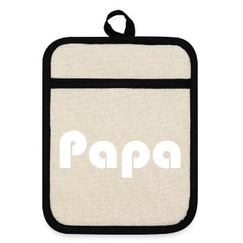 PAPA. FÊTE DES PÈRES. BONNE FÊTE PAPA. BONNE FÊTE - Maniques avec dos en caoutchouc - lin/noir  - Devant