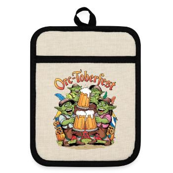 Ork-Toberfest - Topflappen mit Gummirückseite - Leinen/Schwarz  - Vorne