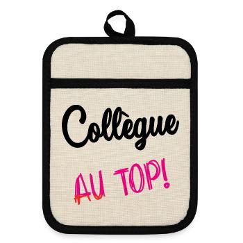 COLLEGUE. HUMOUR. RETRAITE. RETRAITE. RETRAITEE - Maniques avec dos en caoutchouc - lin/noir  - Devant