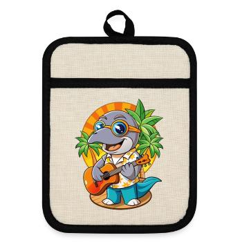 Lunettes de soleil de plage d’été de dessin animé de dauphin drôle - Maniques avec dos en caoutchouc - lin/noir  - Devant