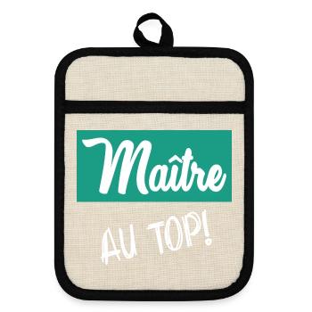 MEISTER. MEISTER - Topflappen mit Gummirückseite - Leinen/Schwarz  - Vorne