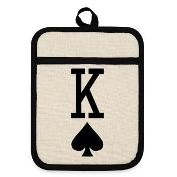 Carte à jouer au poker - King of Spades - Maniques avec dos en caoutchouc - lin/noir  - Devant