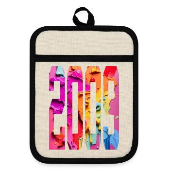 BUNT 17TH BIRTHDAY 2009 - Pot holders with rubber back - linen/black  - Front