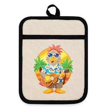 Funny Eagle Cartoon Summer Beach Lunettes de soleil guitare - Maniques avec dos en caoutchouc - lin/noir  - Devant