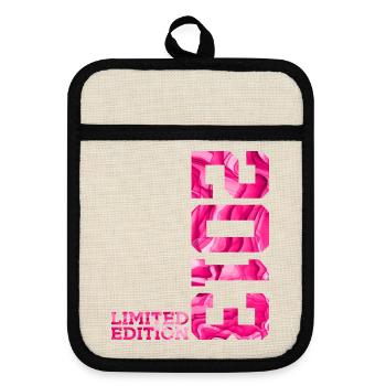 13E ANNIVERSAIRE ÉDITION LIMITÉE ROSE 2013 - Maniques avec dos en caoutchouc - lin/noir  - Devant