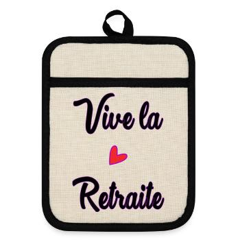 RETRAITE. RETRAITE. RETRAITEE. BONNE RETRAITE - Maniques avec dos en caoutchouc - lin/noir  - Devant