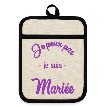 BRIDE-TO-BE. Bachelorette party. WEDDING. TEAM. TEAM BRIDAL - Pot holders with rubber back - linen/black  - Front