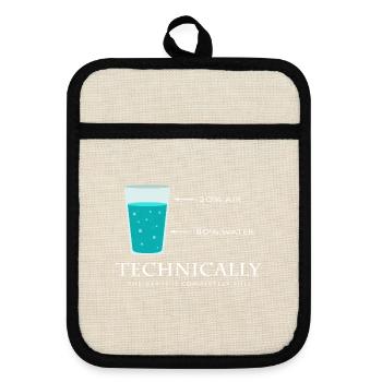 science - Pot holders with rubber back - linen/black  - Front