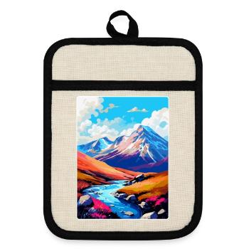 Ben Nevis, Schottland, Vereinigtes Königreich, Reiseposter, Souvenir, WPA - Topflappen mit Gummirückseite - Leinen/Schwarz  - Vorne