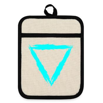 Element Symbol Wasser - Topflappen mit Gummirückseite - Leinen/Schwarz  - Vorne