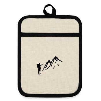 Trekking - Pot holders with rubber back - linen/black  - Front