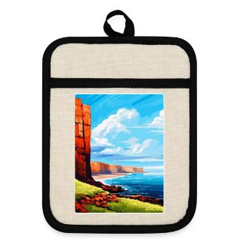 Isle Of Hoy Scotland Uk Vintage Travel Poster WPA - Pot holders with rubber back - linen/black  - Front