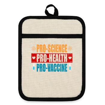 Pro Science Pro Health Pro Vaccine Vaccination - Topflappen mit Gummirückseite - Leinen/Schwarz  - Vorne