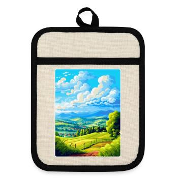 Upper Palatinate Germany Vintage Travel Poster WPA - Pot holders with rubber back - linen/black  - Front