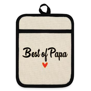 DAD. FATHER'S DAY. HAPPY FATHER'S DAY. HAPPY BIRTHDAY. - Pot holders with rubber back - linen/black  - Front