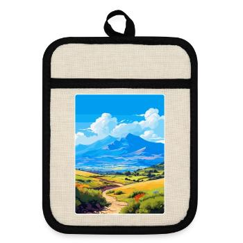 Mount Ida Greece Vintage Travel Poster Souvenir - Pot holders with rubber back - linen/black  - Front