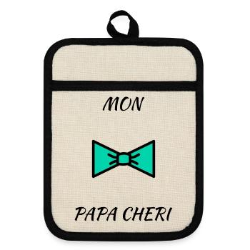 HAPPY FATHER'S DAY. DAD. FATHER'S DAY. FATHER - Pot holders with rubber back - linen/black  - Front