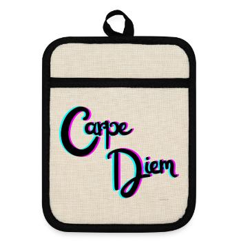 Carpe diem - Maniques avec dos en caoutchouc - lin/noir  - Devant