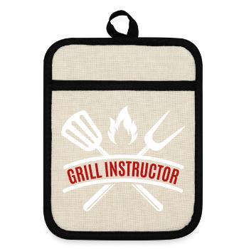 instructeur de grillades - Maniques avec dos en caoutchouc - lin/noir  - Devant