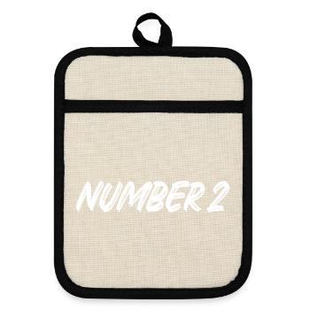 Numéro 2 - deux - deuxième - deuxième - 2 - numéro 2 - Maniques avec dos en caoutchouc - lin/noir  - Devant
