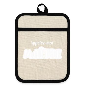 Appelez moi maitre - Maniques avec dos en caoutchouc - lin/noir  - Devant