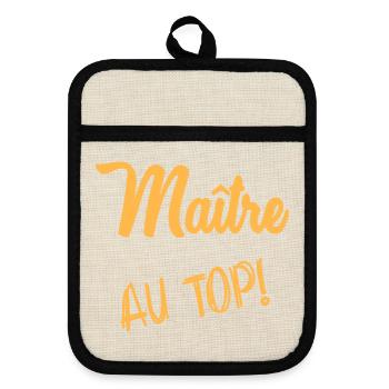 VIELEN DANK. MEISTER. - Topflappen mit Gummirückseite - Leinen/Schwarz  - Vorne