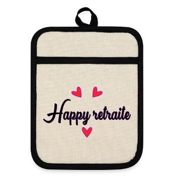 RETRAITE. RETRAITE. RETRAITEE. BONNE RETRAITE - Maniques avec dos en caoutchouc - lin/noir  - Devant