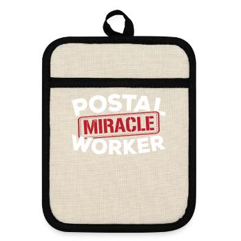 Postwunder Arbeiter Briefträger Briefträger Job - Topflappen mit Gummirückseite - Leinen/Schwarz  - Vorne