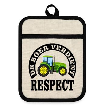 Landwirte verdienen Respekt - Topflappen mit Gummirückseite - Leinen/Schwarz  - Vorne