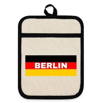 La ville de Berlin sous pavillon allemand - Maniques avec dos en caoutchouc - lin/noir  - Devant