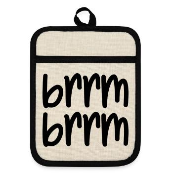 brrm brrm - Pot holders with rubber back - linen/black  - Front