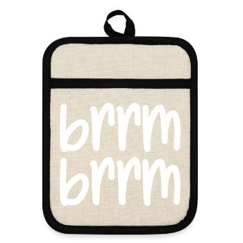 brrm brrm - Pot holders with rubber back - linen/black  - Front