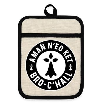 Amañ N’Eo Ket Bro C’Hall - This Is Not France - Pot holders with rubber back - linen/black  - Front