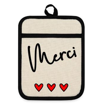 MERCI. MAÎTRESSE. MAÎTRE. MERCI MAÎTRESSE - Maniques avec dos en caoutchouc - lin/noir  - Devant